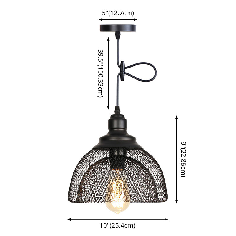 1 Light Wire Mesh Light Pendant Nordic Industrial Style Metal Hanging Lights for Bar