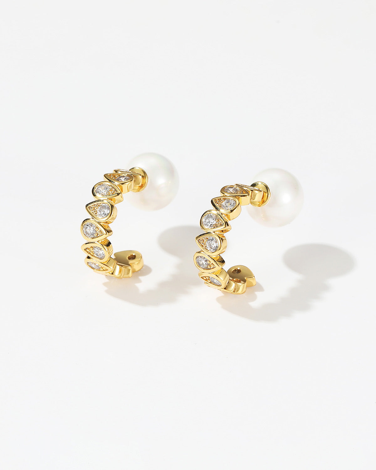 Classicharms Gold Teardrop Zirconia Earrings