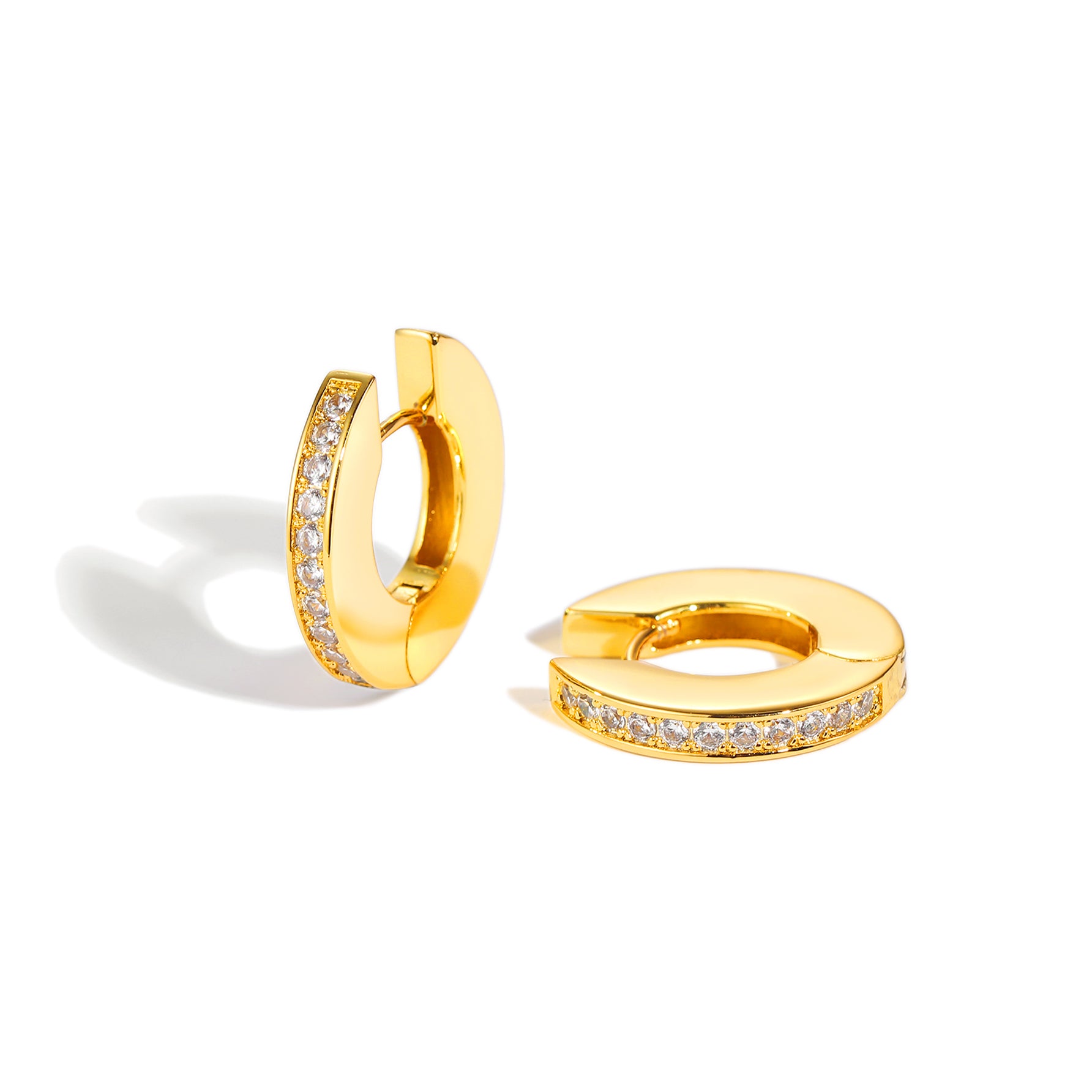 Adara Gold Hoop Cubic Zirconia Earrings