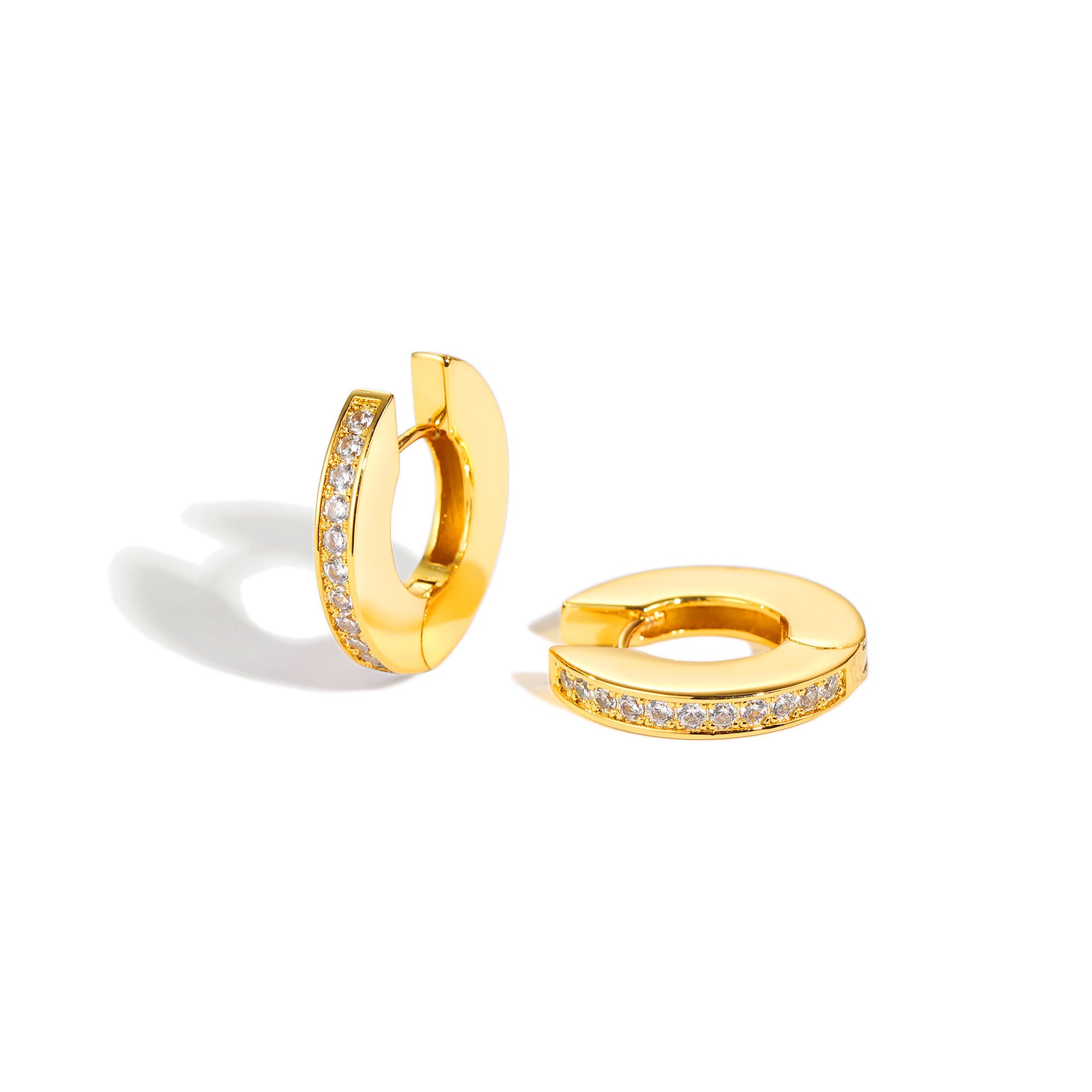 Classicharms Adara Gold Hoop Cubic Zirconia Earrings