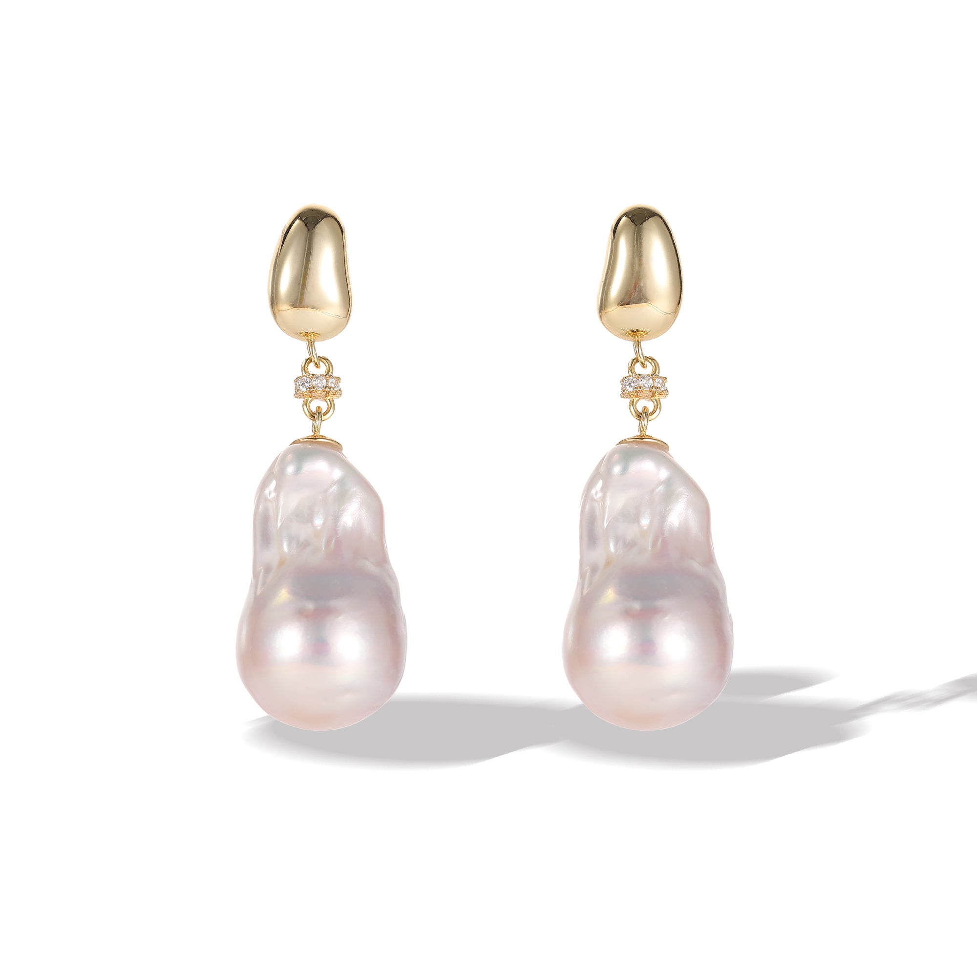 Classicharms Doris Gold Vermeil Natural Baroque Pearl Drop Earrings