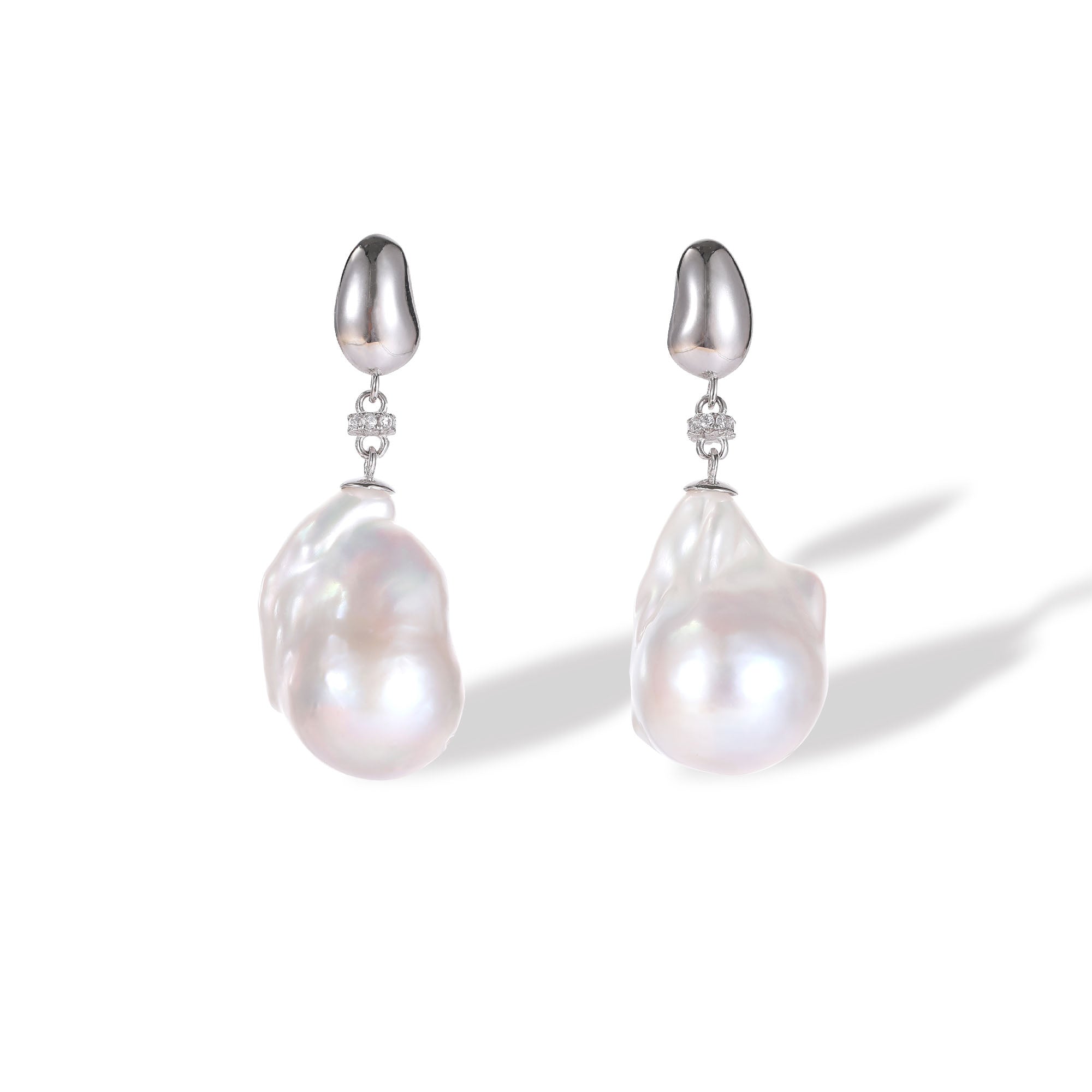 Classicharms Doris Sterling Silver Natural Baroque Pearl Drop Earrings