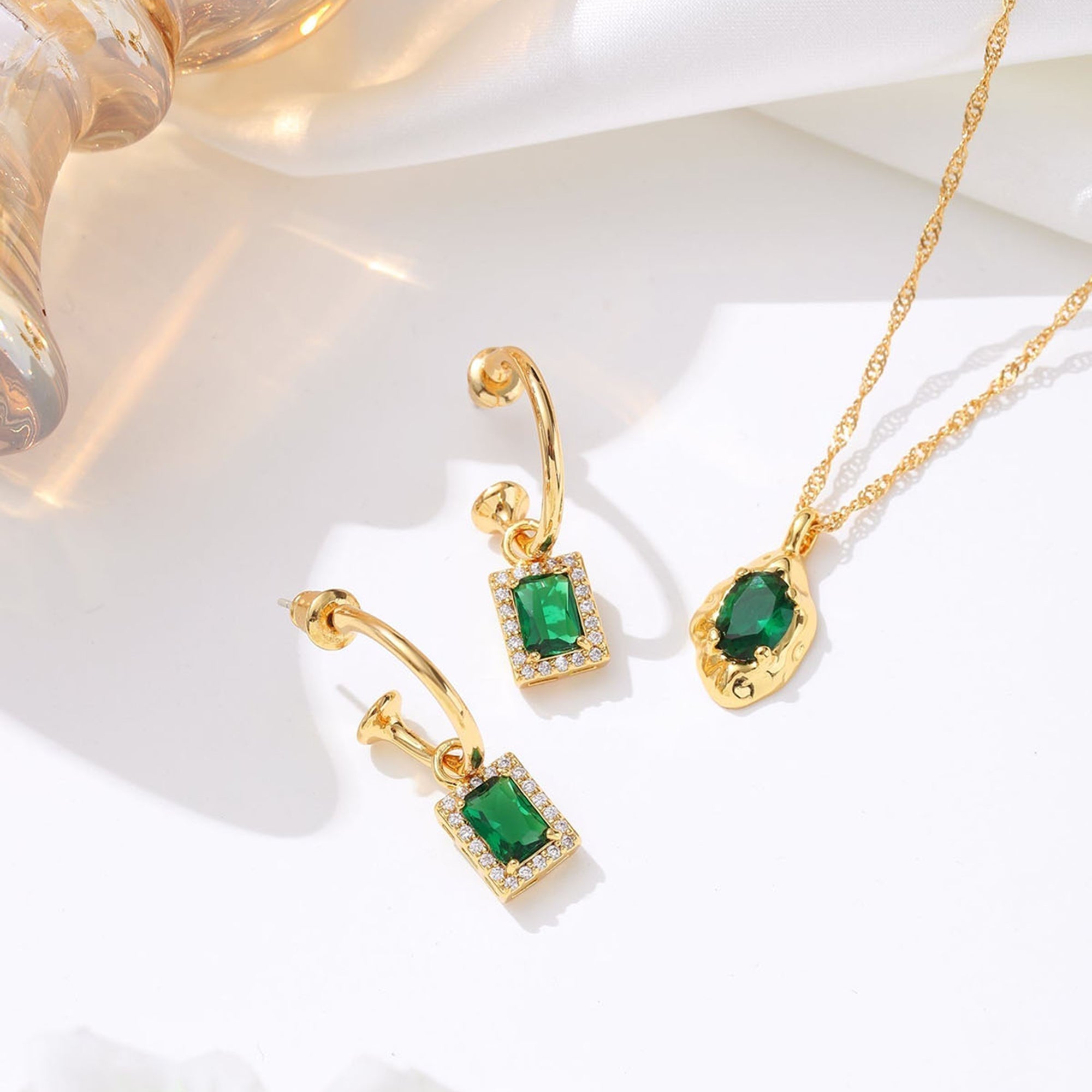 Classicharms Emerald Pendant Necklace