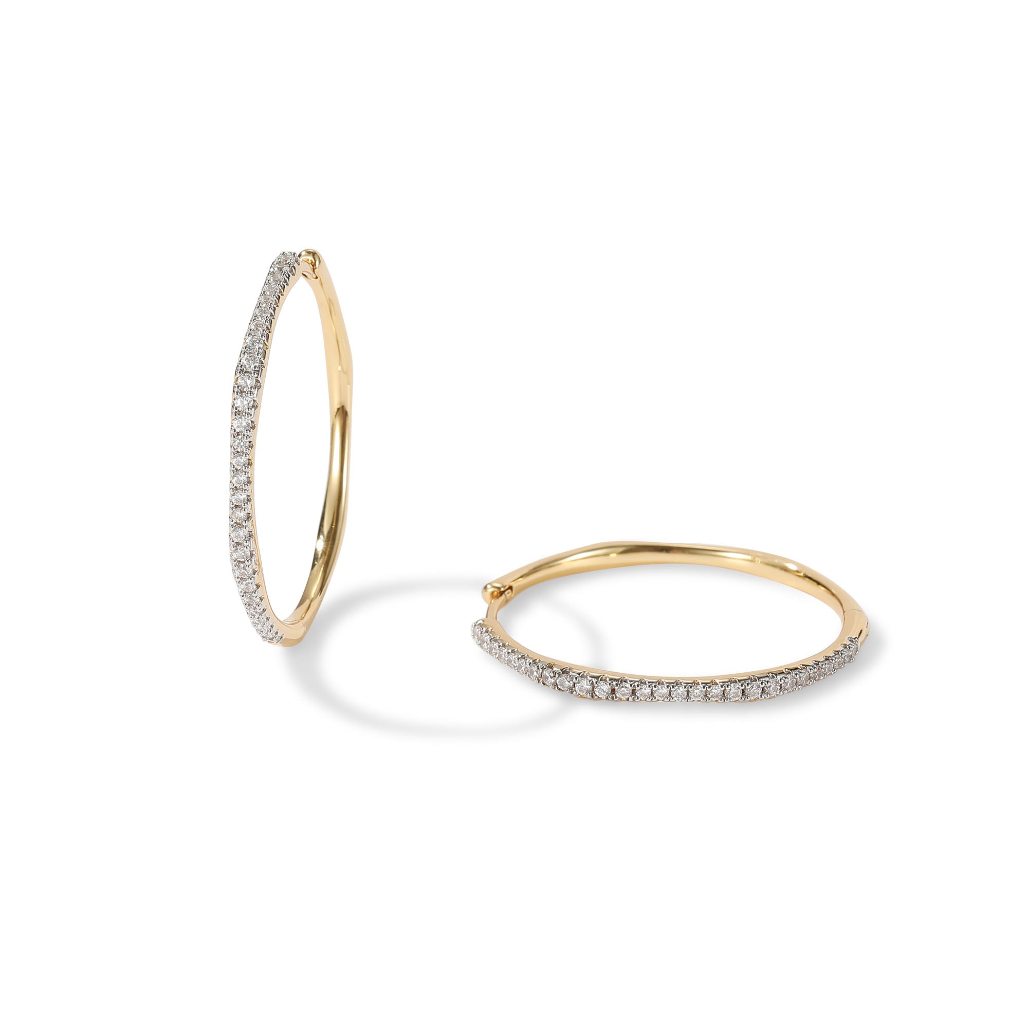 Classicharms Gaia Celestial Sunburst Gold Diamond Hoop Earrings