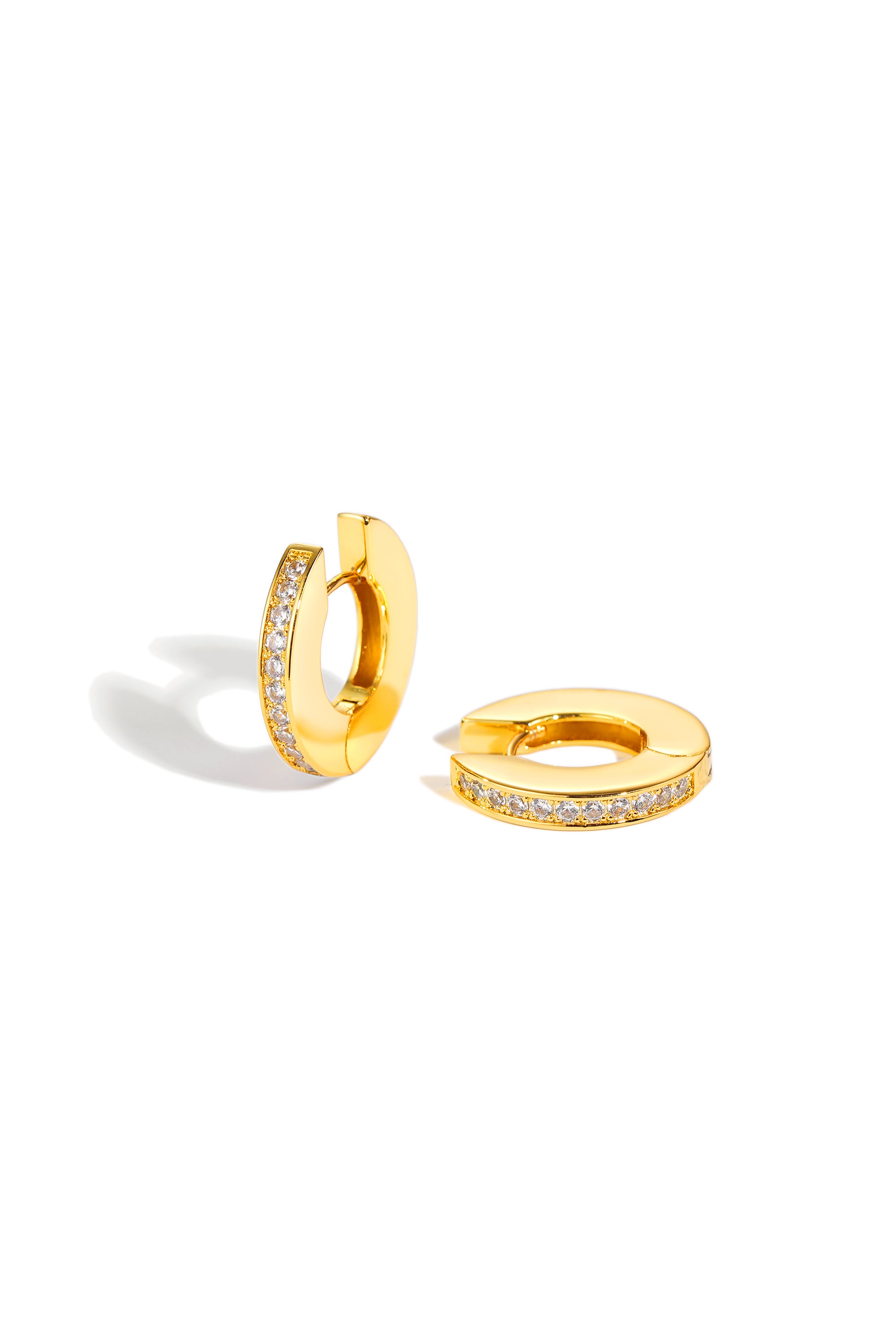 Gold Hoop Cubic Zirconia Earrings