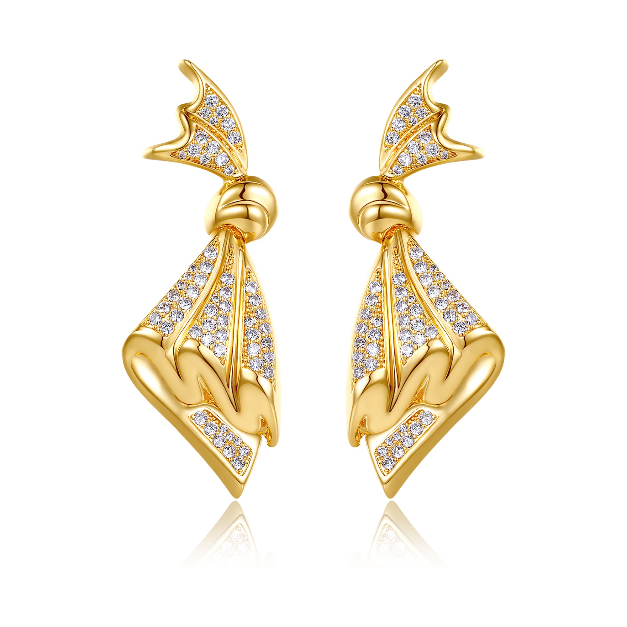 Classicharms Pavé Diamonds Embellished Butterfly Earrings