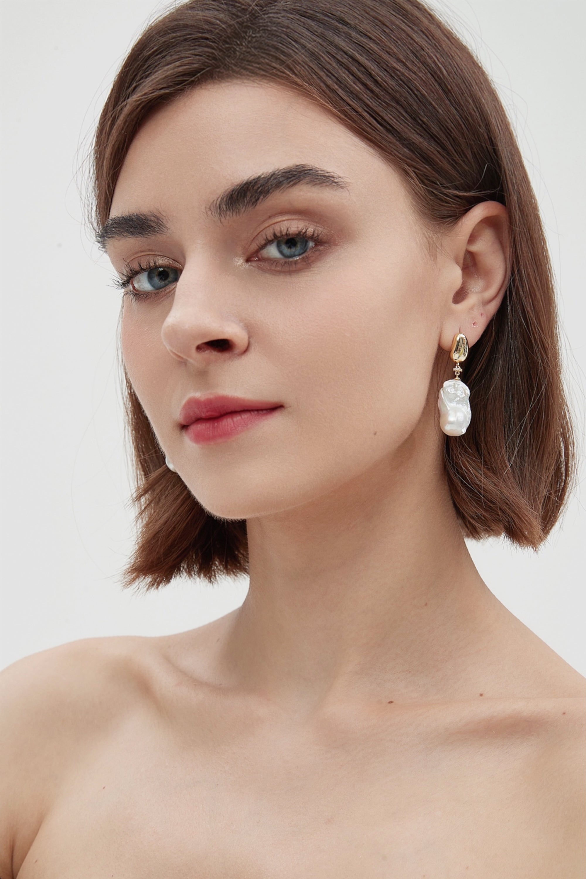 Doris Gold Vermeil Large Natural Baroque Pearl Drop Earrings