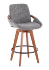 Solitude Grey Noise Fabric Counter Height Stool
