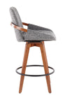Solitude Grey Noise Fabric Counter Height Stool