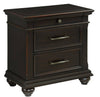 Thorne Black 3 Drawers Nightstand with USB Ports