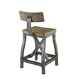 Aeon Oak Silver Counter Stool with Back