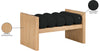 Athos Black Boucle Fabric Wood Bench