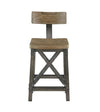 Aeon Oak Silver Counter Stool with Back