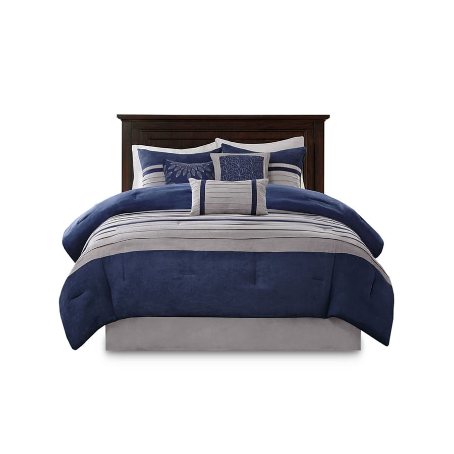 Akurle Blue Cal King 7pc Comforter Set