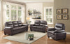 Bragi Casual Dark Brown Faux Leather 3pc Living Room Set