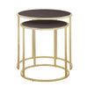 Farbauti Brown 2pc Round Night Stand Side Table Set