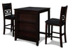 Reggie Ebony PU 30 Inch 3pc Counter Height Set