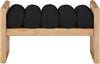 Athos Black Boucle Fabric Wood Bench