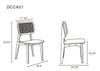 Greip 4 Nature Cane Square Dining Chairs