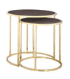 Farbauti Brown 2pc Round Night Stand Side Table Set