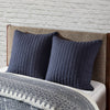Lucid Navy Cotton Quilted Euro Sham