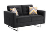 Hati Dark Gray Linen Fabric Loveseat and Chair Set