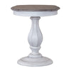 Aspire Antique White Weathered Bark Round Accent Table