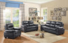 Bragi Casual Black Faux Leather 3pc Living Room Set