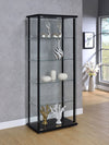 Mosaic Black 5 Shelf Glass Curio Cabinet