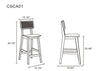 Greip 3 Nature Cane Counter Height Stools