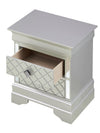 Opulent Silver Champagne 2 Drawers Nightstand