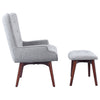 Ivory Grey Accent Chair with Ottoman