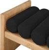 Athos Black Boucle Fabric Wood Bench