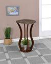 Madelyn Brown Round Marble Top Accent Table