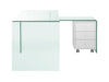 Achilles Clear Glass White Office Desk