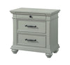 Thorne Grey 3 Drawer Nightstand with USB Ports