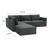 Hyperion Charcoal Modular LAF Sectional