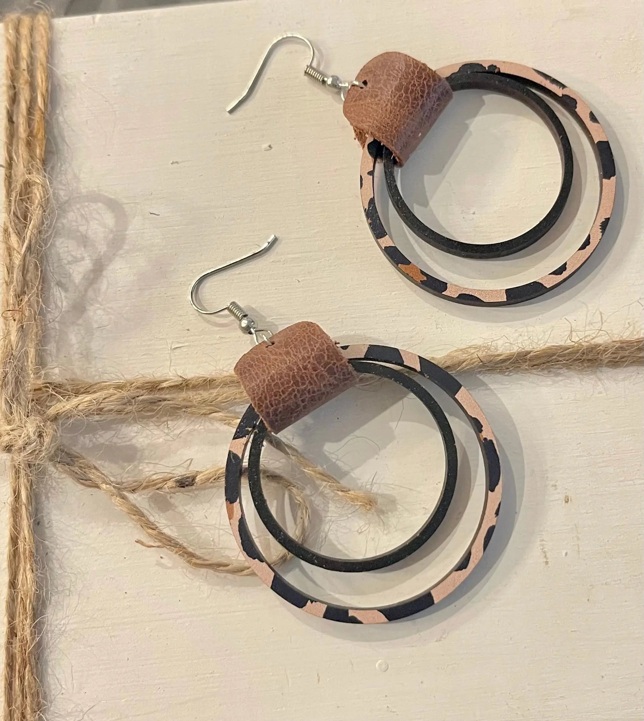 Wood Double Hoop Earrings