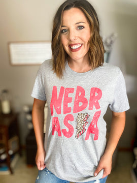 "Nebraska" Lightening Bolt T-shirt