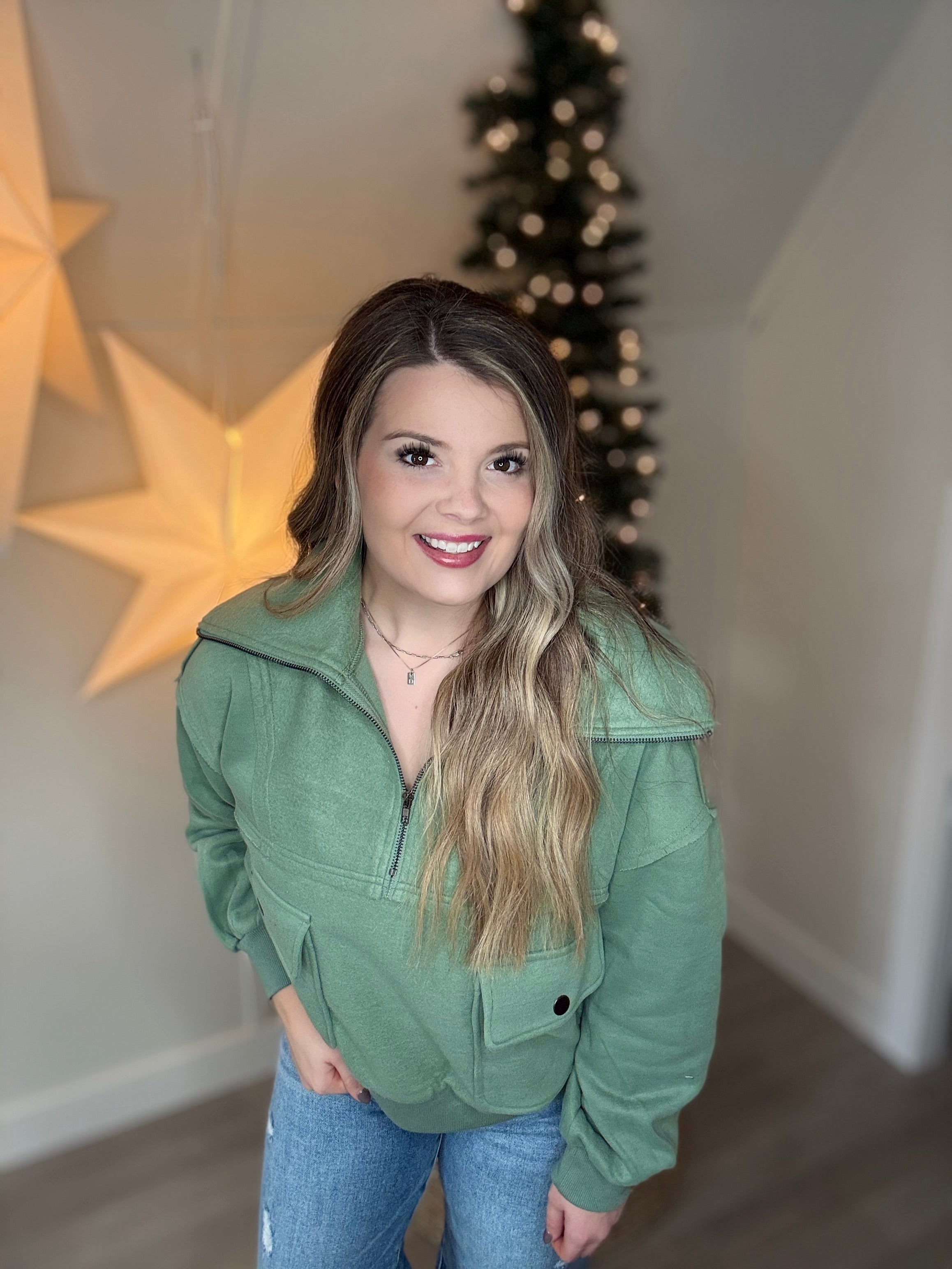 cozy oversized half-zip