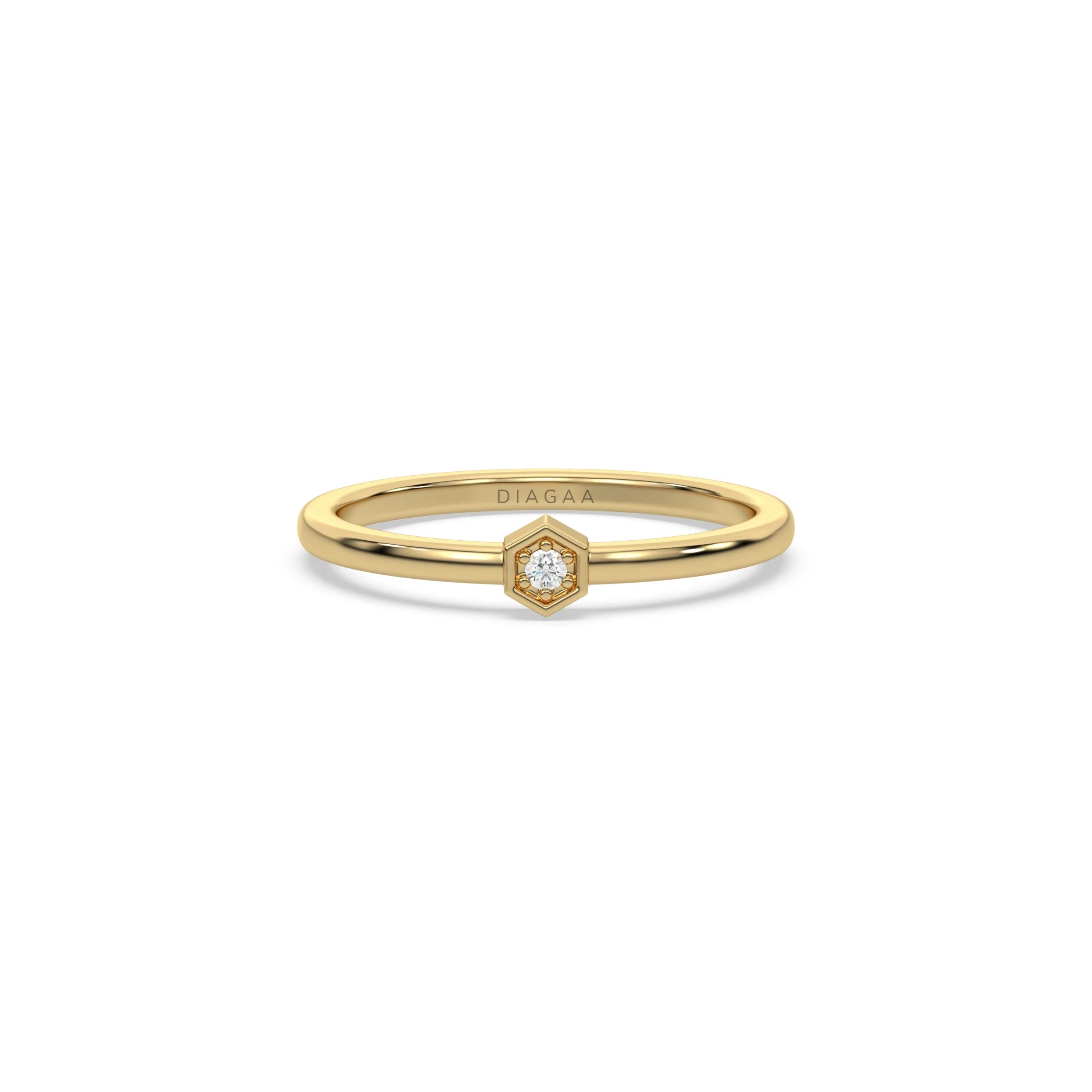 0.02 CT Round Lab Diamond Petite Solitaire Ring