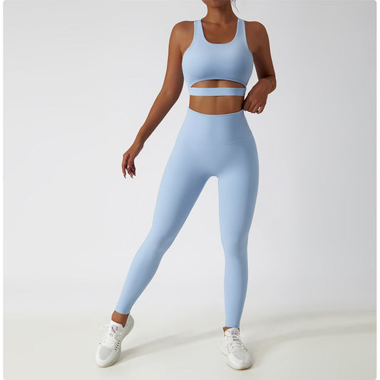 Lycra-Blend Color Contrast High Waisted Leggings - Ananci