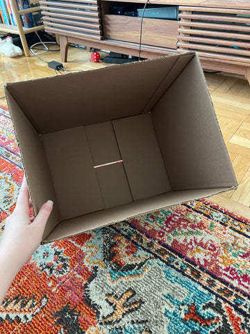 inside of box with flaps cut off