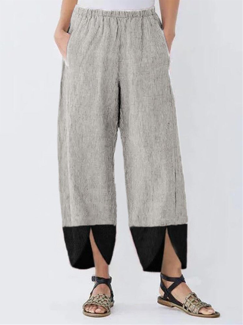 Image of Women's Solid Color Loose Ninth Pants