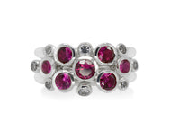 Ruby and Diamond Stacking Rings