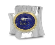 lapis lazuli ring in silver and gold