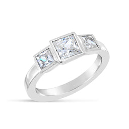 Princess cut diamond trilogy ring