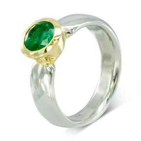 unusual bespoke Emerald Engagement Ring