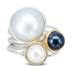 giant pearl stacking rings