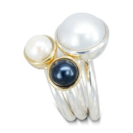 pearl stacking ring set